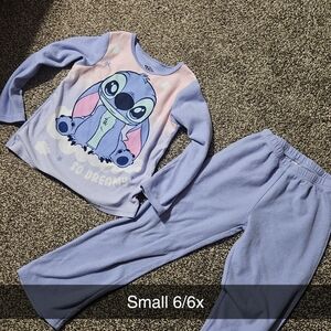 Girls' Lavender Stitch Fleece Pajama Set - So Dreamy